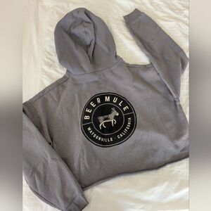 Bella + Canvas Beer Mule, Watsonville California Cropped Hoodie Sweatshirt